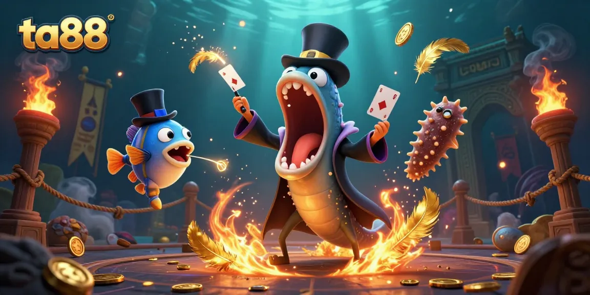 Engage with ta88's vibrant gaming scene featuring a fantasy underwater casino performance