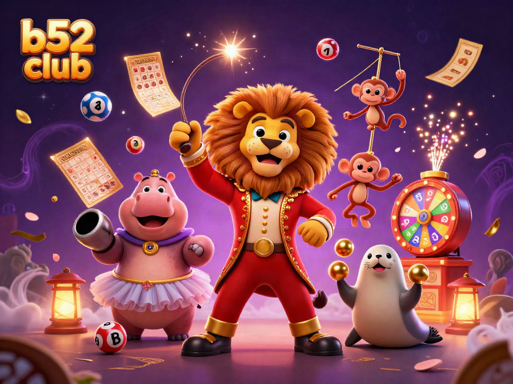 Experience thrilling gameplay at b52 club with a vibrant casino-themed illustration featuring dynamic game elements.