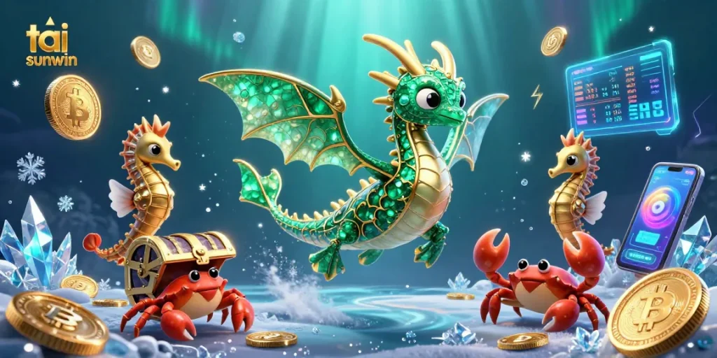 Bet on tai sunwin with the enchanting sea dragon and vibrant cryptocurrencies in a vivid underwater casino