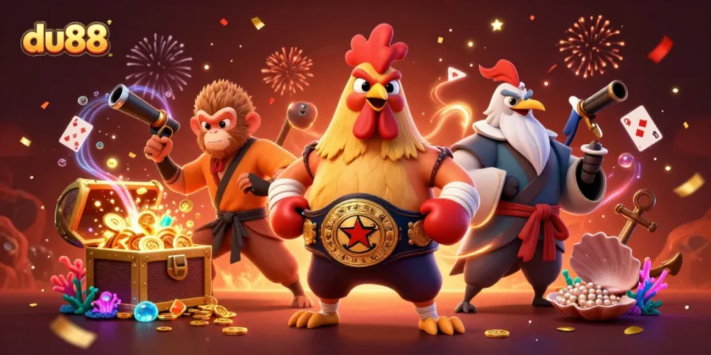 Experience thrilling gameplay with du88 featuring vibrant 3D characters and casino elements.